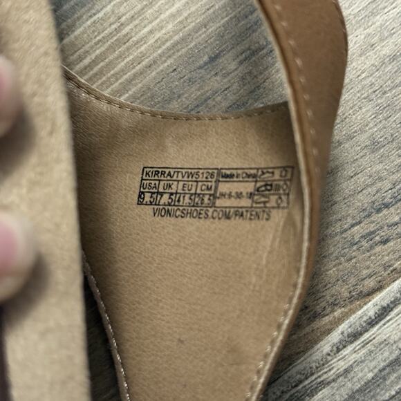 Vionic Kirra Backstrap Thong Sandals Women’s Size 9.5M Tan Leather Comfort Shoes - Picture 5 of 9